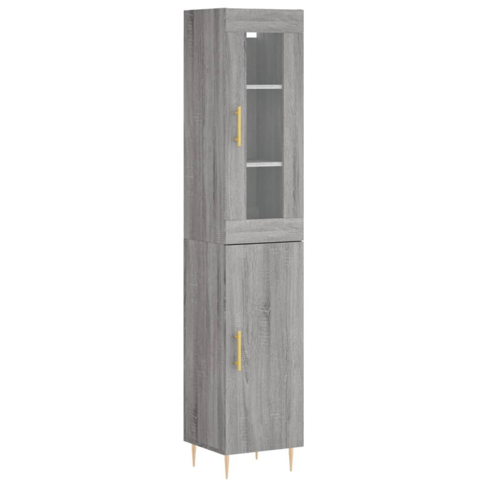 vidaXL Highboard Sideboard Cupboard Side Cabinet Grey Sonoma Engineered Wood