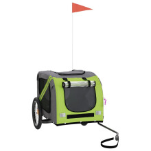 (green) vidaXL Dog Bike Trailer Bicycle Trailer Bike Carriage Oxford Fabric and Iron