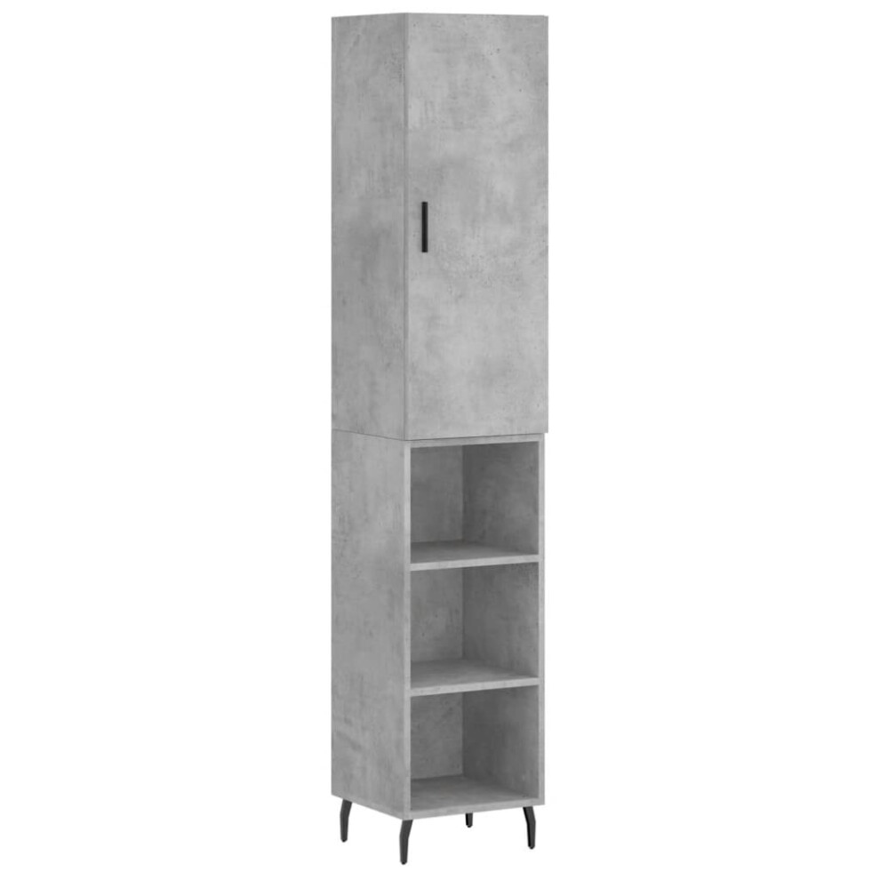 Vidaxl Highboard Sideboard Cupboard Side Cabinet Concrete Engineered Wood Grey