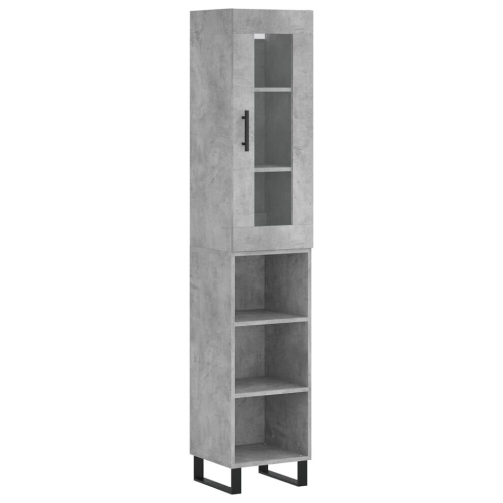 Vidaxl Highboard Sideboard Cupboard Side Cabinet Concrete Engineered Wood Grey