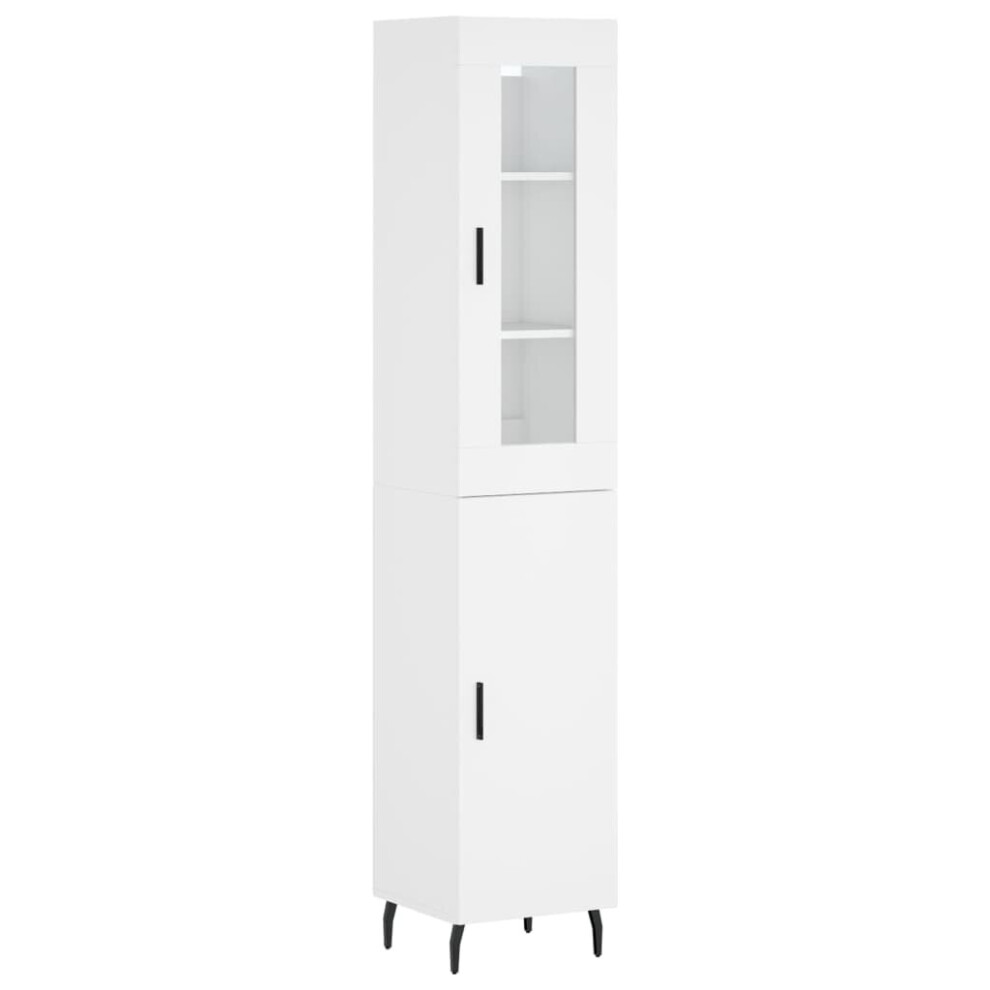 vidaXL Highboard Sideboard Cupboard Storage Cabinet White Engineered Wood