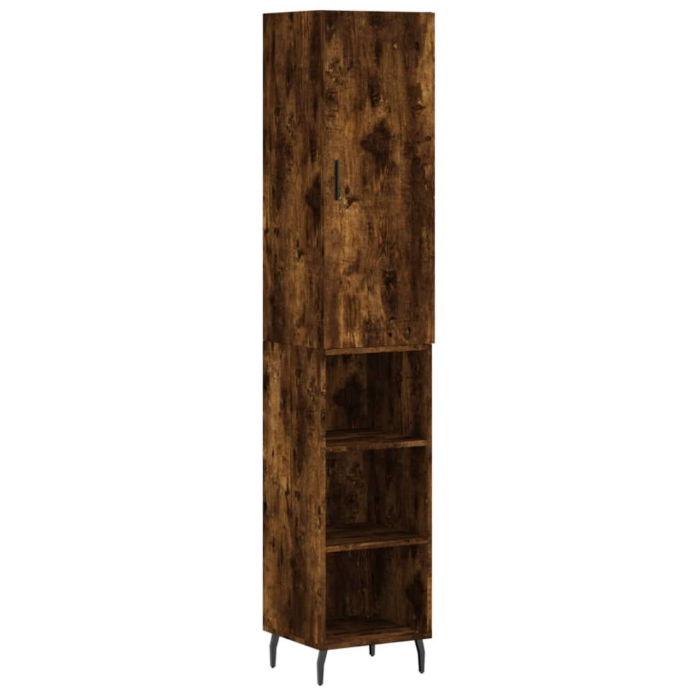 vidaXL Highboard Sideboard Cupboard Side Cabinet Smoked Oak Engineered Wood