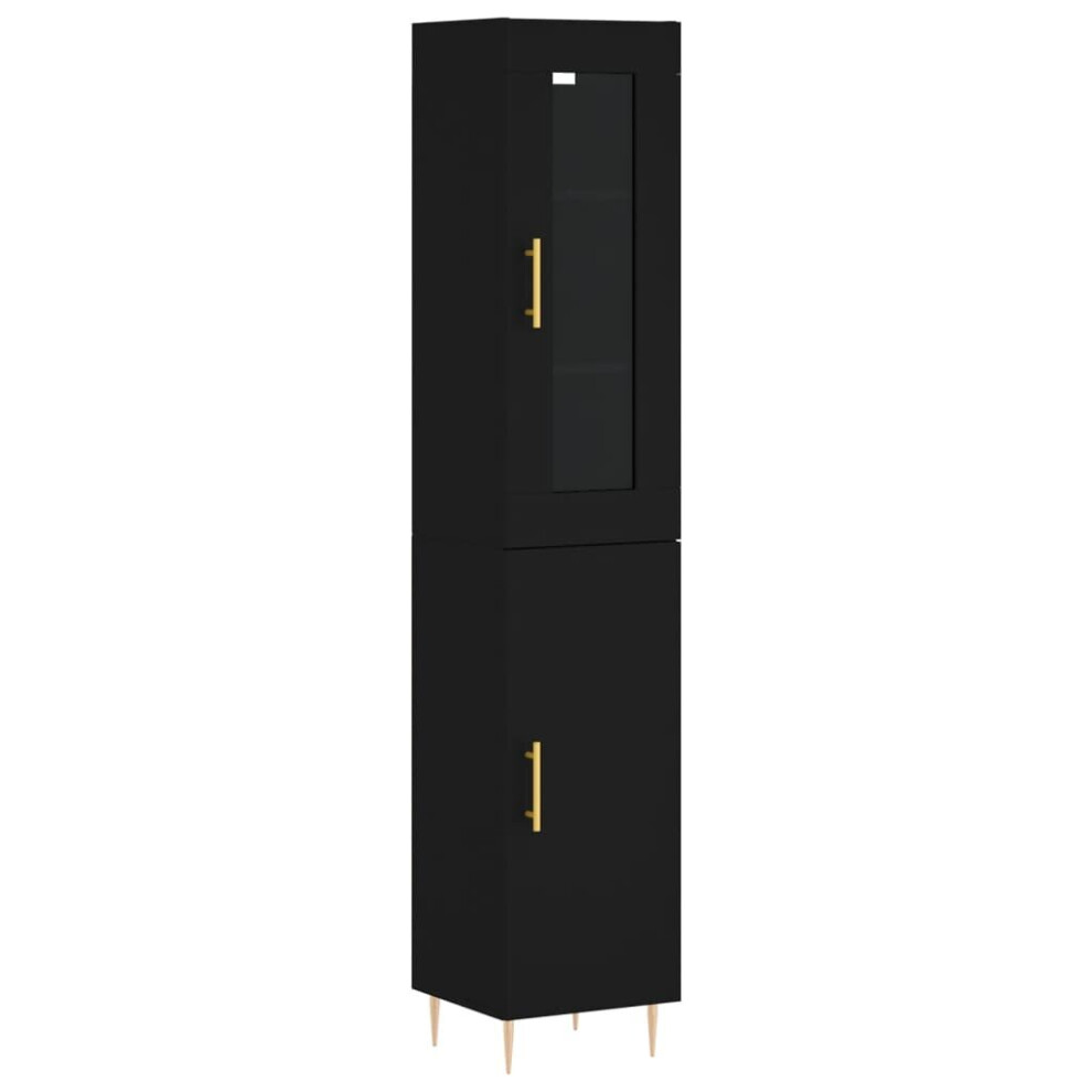 vidaXL Highboard Sideboard Cupboard Storage Cabinet Black Engineered Wood