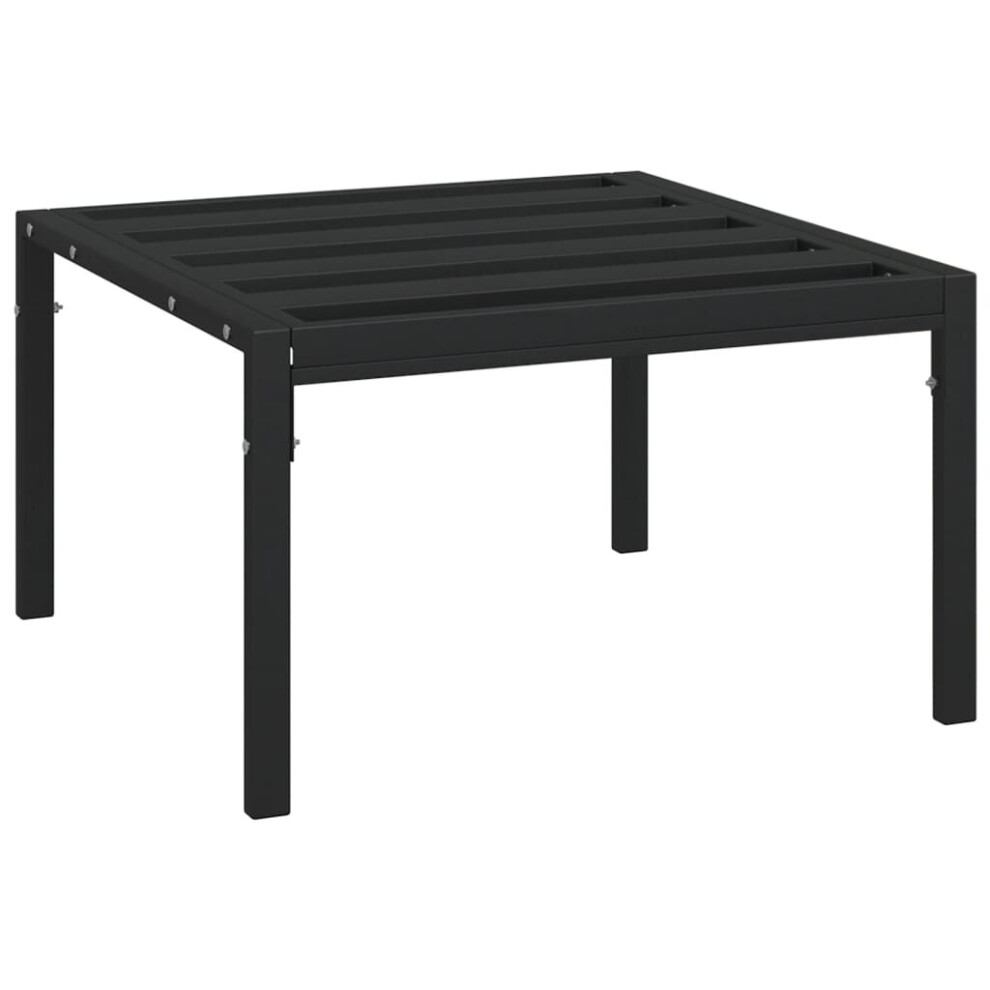 vidaXL Garden Coffee Table Outdoor Table Patio Dining Sofa Table Black Steel