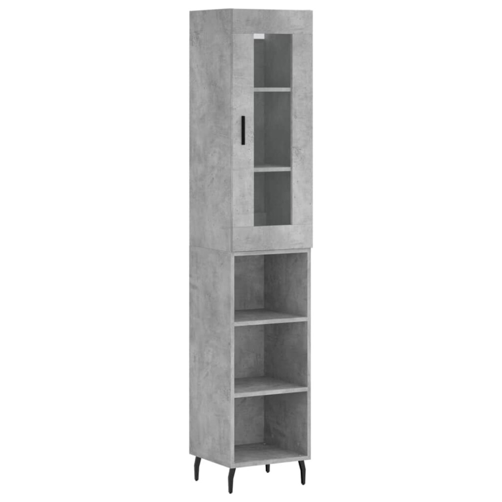 vidaXL Highboard Sideboard Cupboard Side Cabinet Concrete Grey Engineered Wood