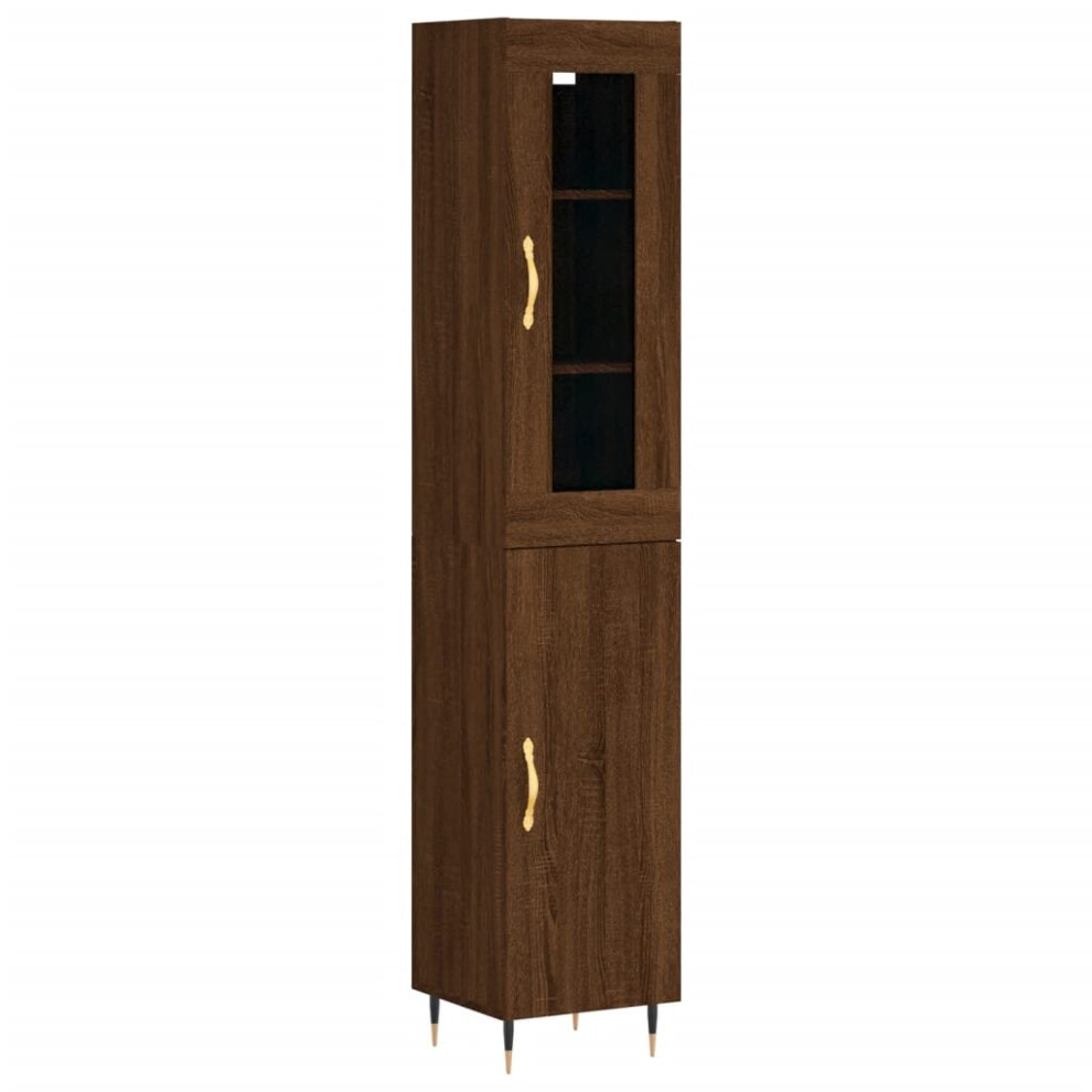 vidaXL Highboard Sideboard Cupboard Storage Cabinet Brown Oak Engineered Wood