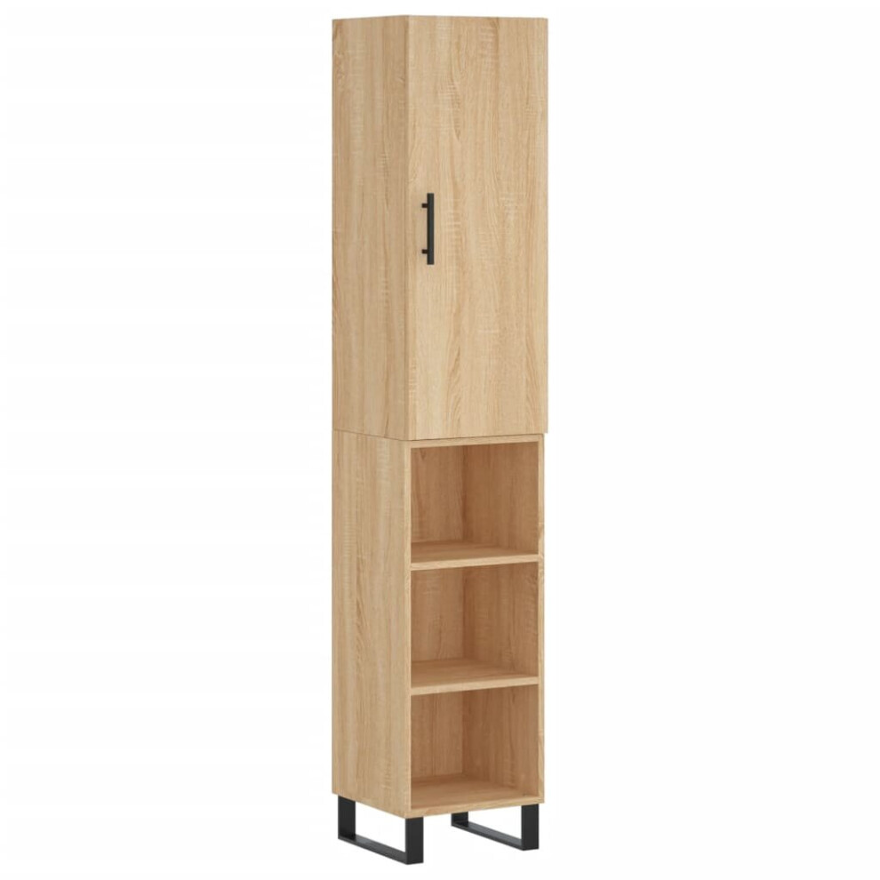Photos - Other Furniture VidaXL   Highboard Sideboard Cupboard Side Board Storage Cabinet Engineered Wood (sonoma oak, 3 shelves)