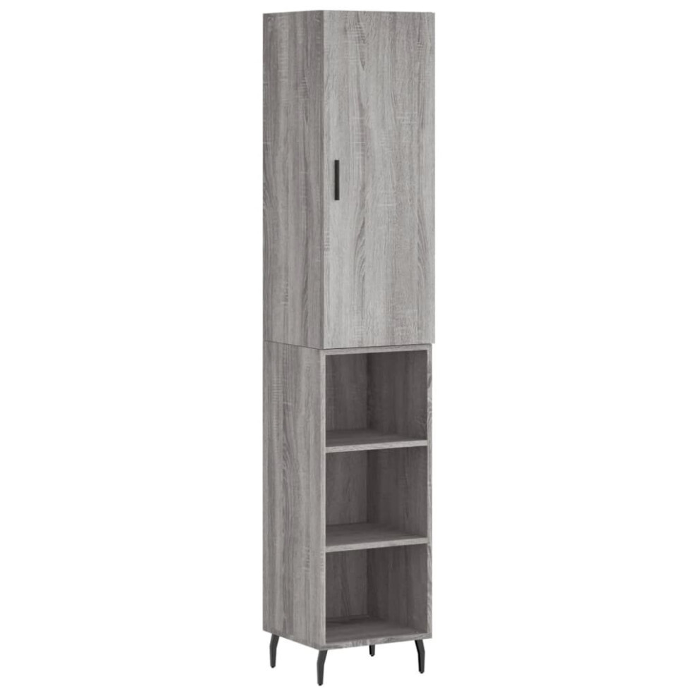 Vidaxl Highboard Sideboard Cupboard Side Cabinet Sonoma Engineered Wood Grey