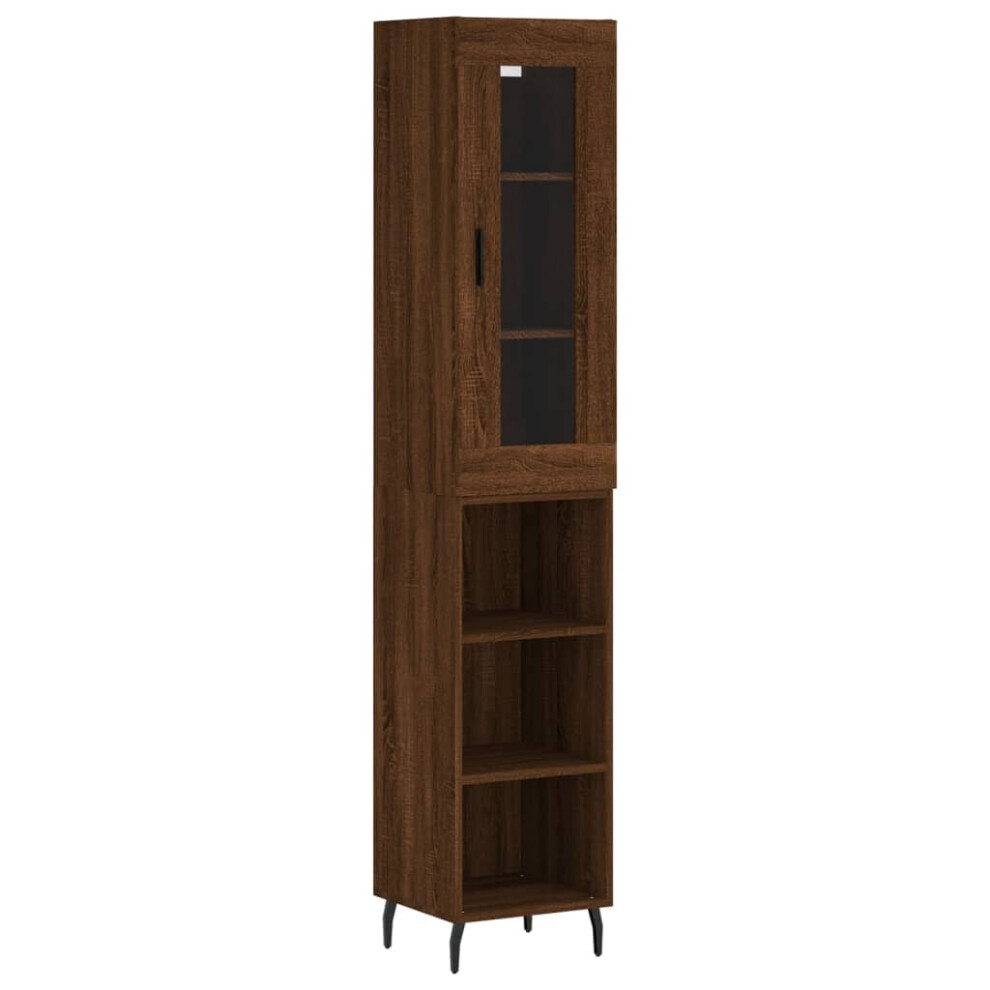 vidaXL Highboard Sideboard Cupboard Side Cabinet Brown Oak Engineered Wood