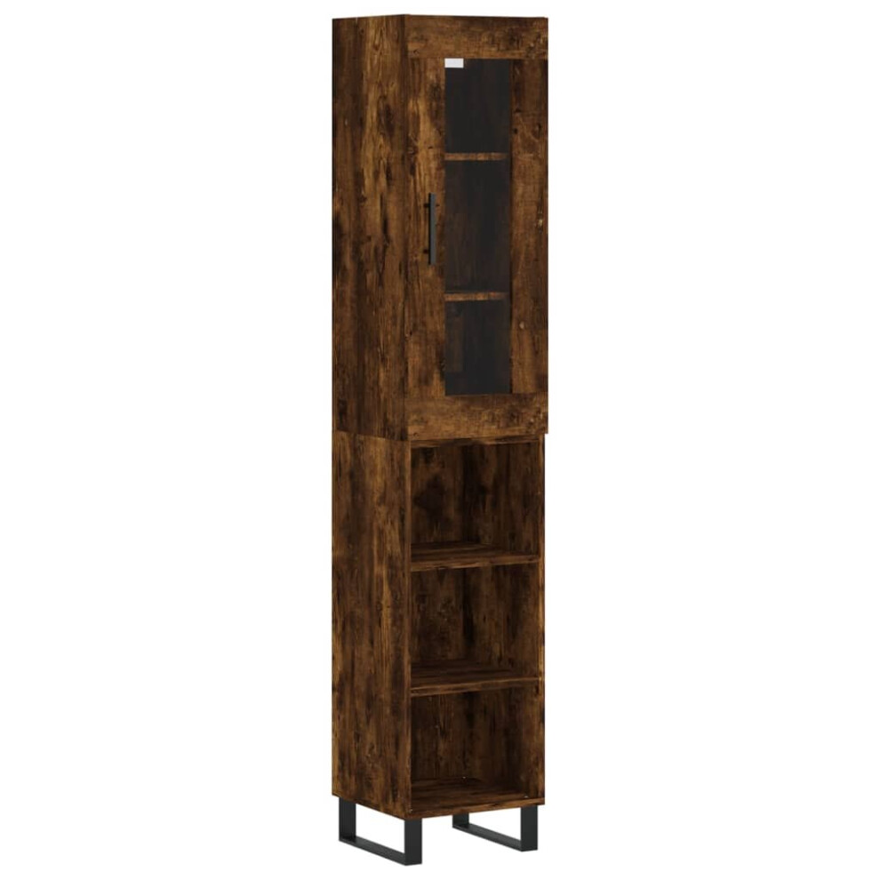 Vidaxl Highboard Sideboard Cupboard Side Cabinet Smoked Oak Engineered Wood