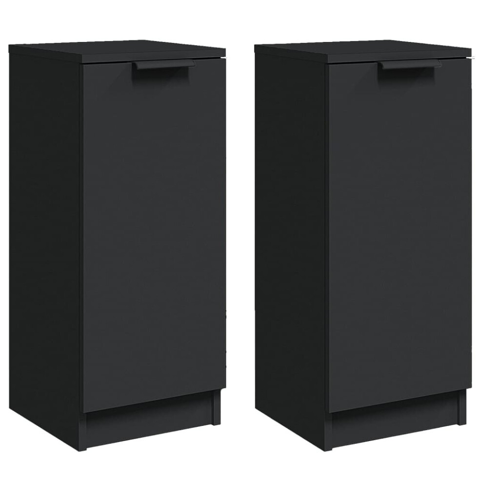 vidaXL Sideboards Side Cabinet Storage Cabinet 2 pcs Black Engineered Wood