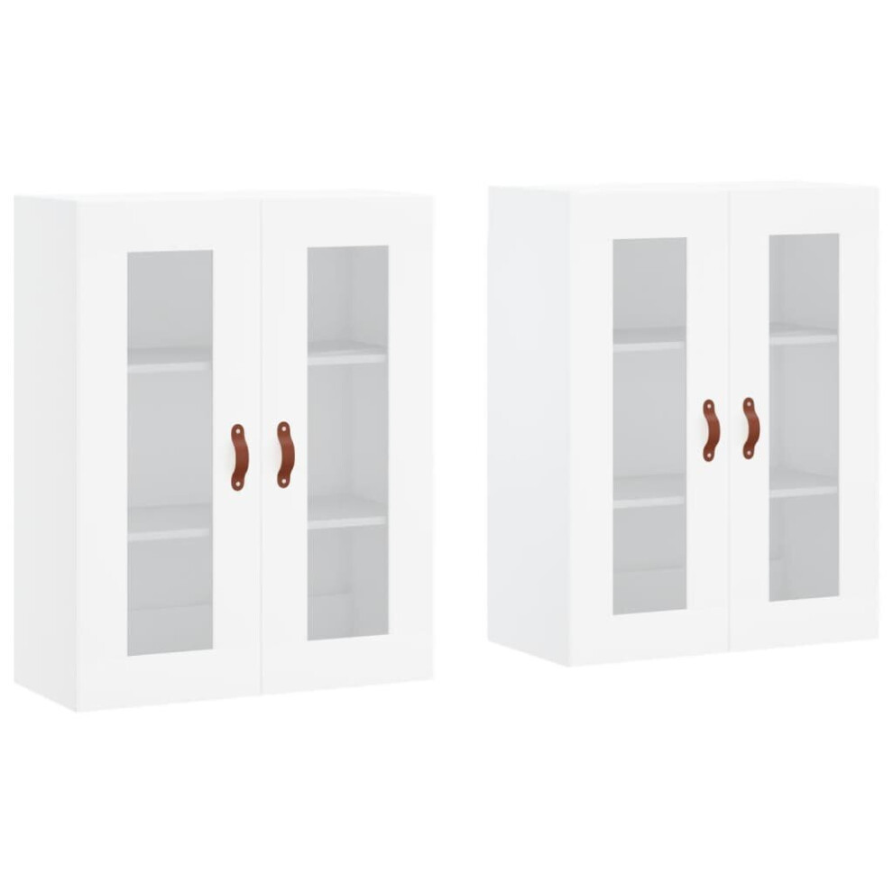 vidaXL Wall Mounted Cabinets Bathroom Cabinet 2 pcs White Engineered Wood