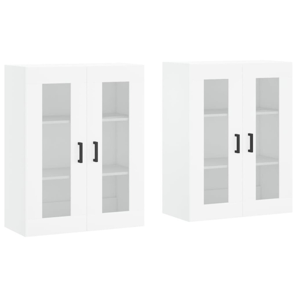 vidaXL Wall Mounted Cabinets Storage Wall Cupboard2 pcs White Engineered Wood