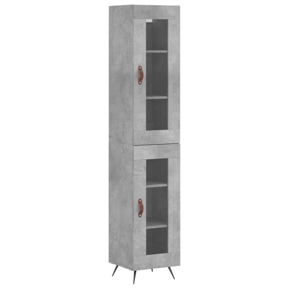 vidaXL Highboard Sideboard Cupboard Side Cabinet Concrete Grey Engineered Wood