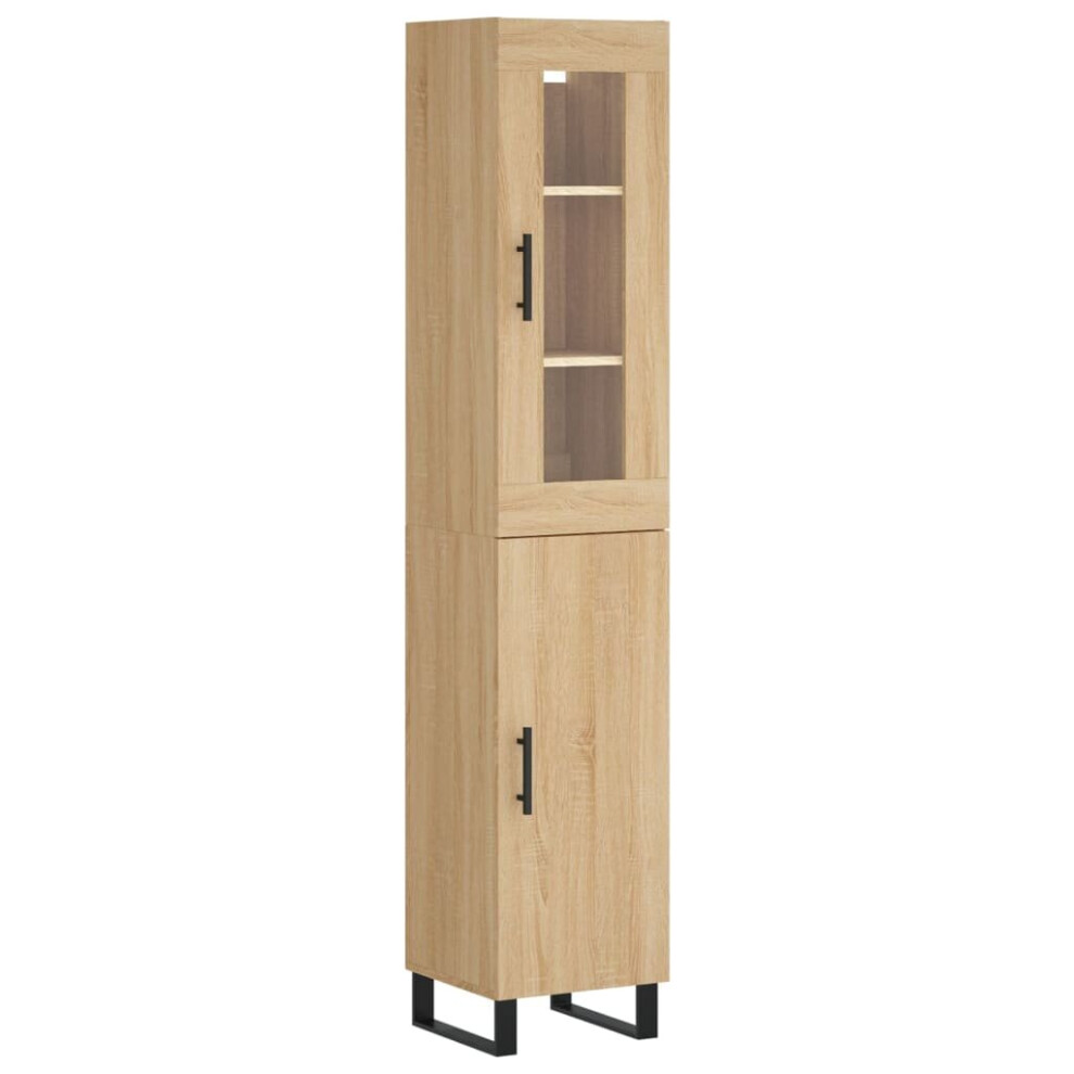 Vidaxl Highboard Sideboard Cupboard Storage Cabinet Sonoma Oak Engineered Wood