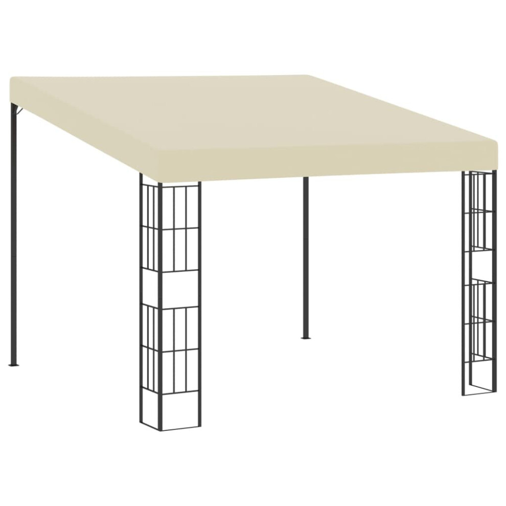 vidaXL Wall-mounted Gazebo Patio Pavilion Canopy Shelter Tent Cream Fabric