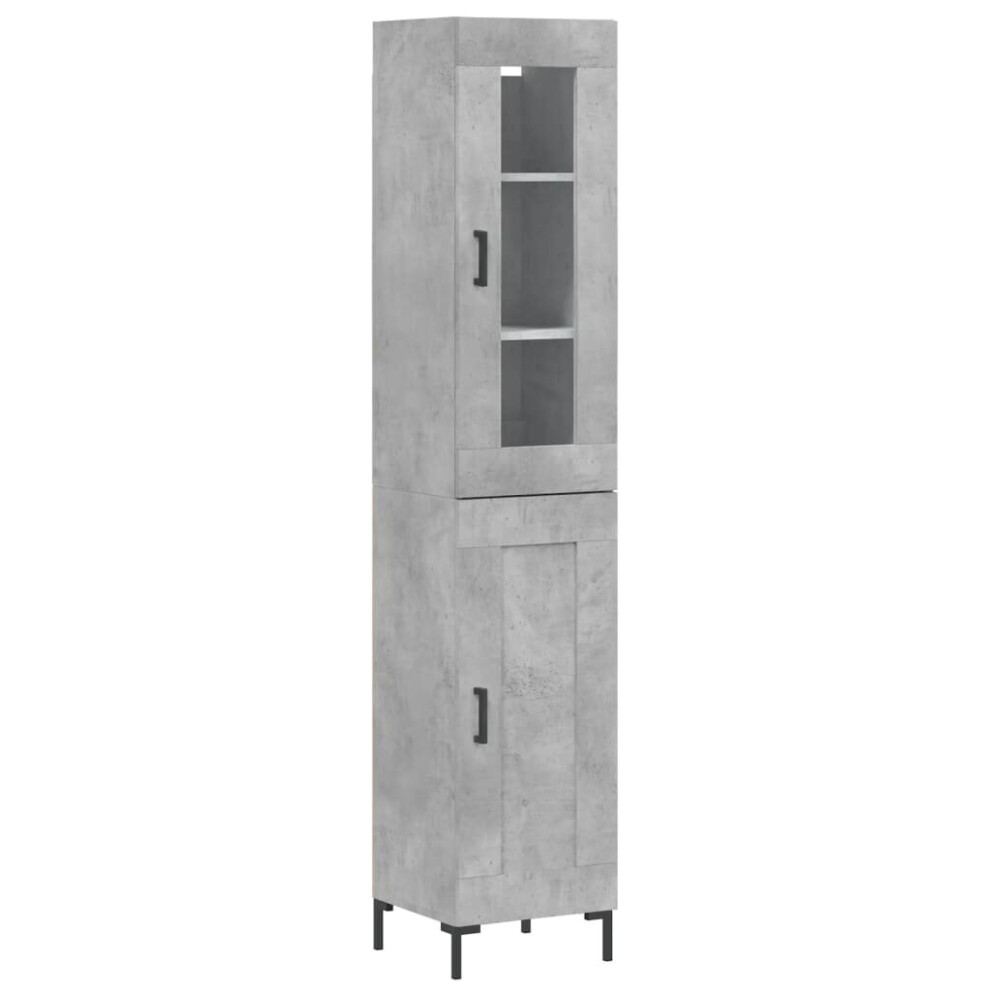 vidaXL Highboard Sideboard Cupboard Side Cabinet Concrete Grey Engineered Wood