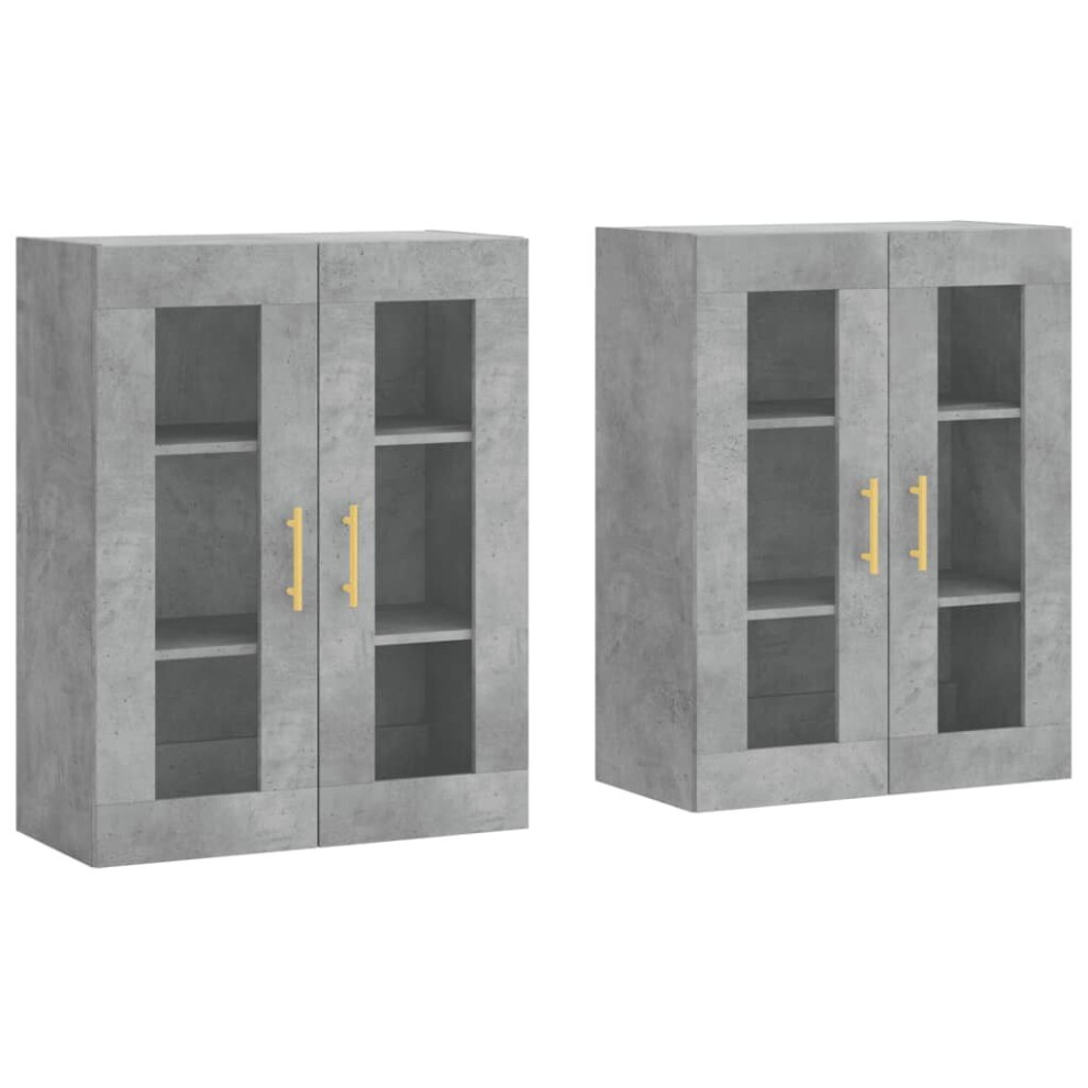 Vidaxl Wall Mounted Cabinets Wall Cupboard2 Pcs Concrete Grey Engineered Wood