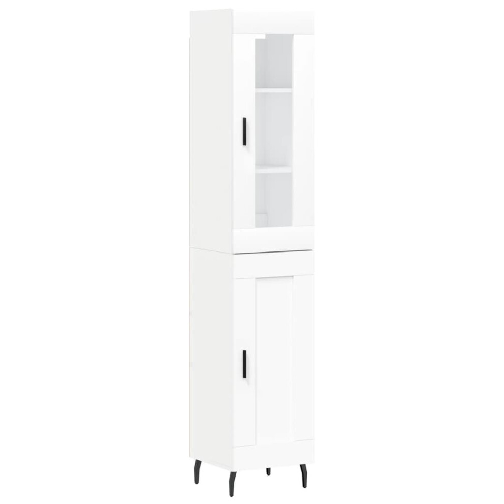 New Vidaxl Highboard Sideboard Cupboard Storage Cabinet Engineered Wood White