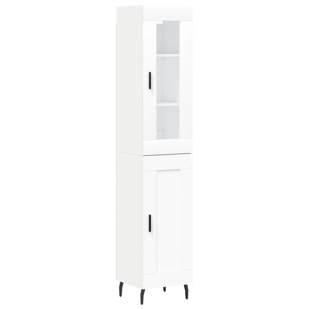 vidaXL Highboard Sideboard Cupboard Storage Cabinet White Engineered Wood