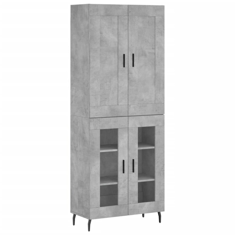 Vidaxl Highboard Sideboard Cupboard Side Cabinet Concrete Grey Engineered Wood