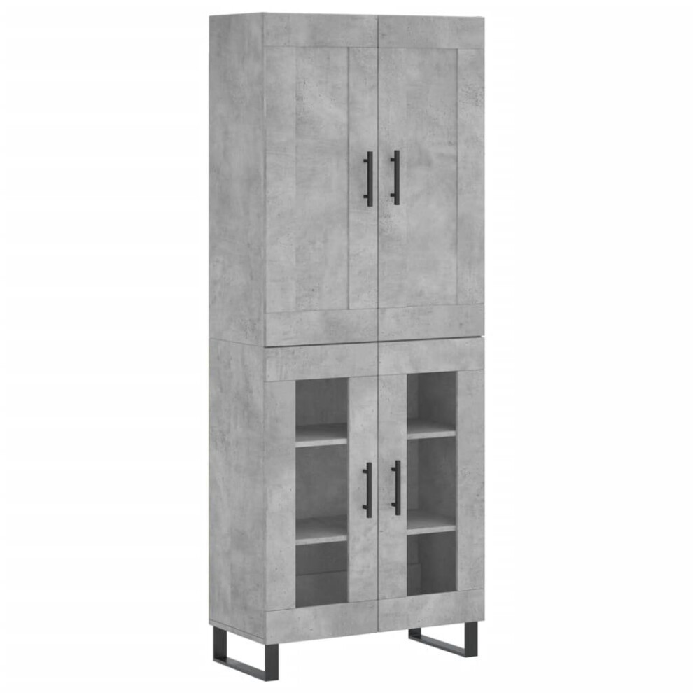 vidaXL Highboard Sideboard Cupboard Side Cabinet Concrete Grey Engineered Wood