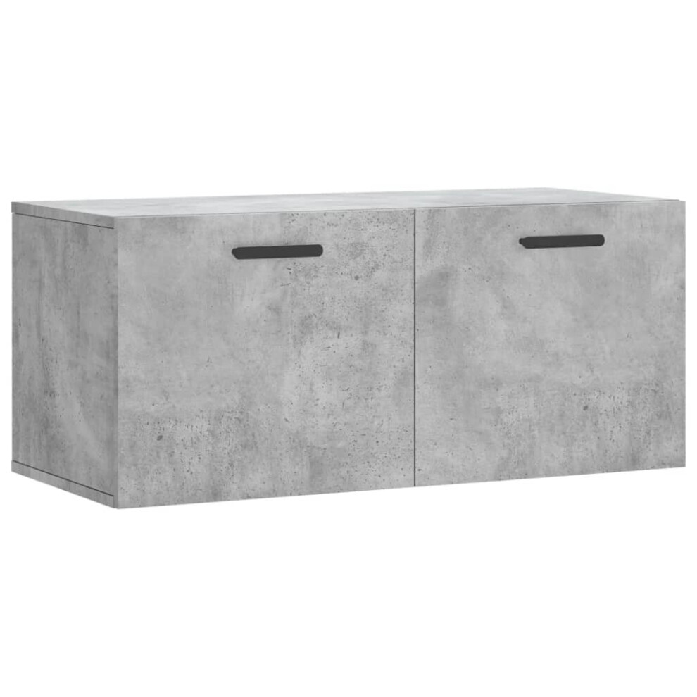 Vidaxl (Concrete Grey, 80 X 36.5 X 35 Cm) Wall Cabinet Storage Cabinet Display Cabinet White Engineered Wood