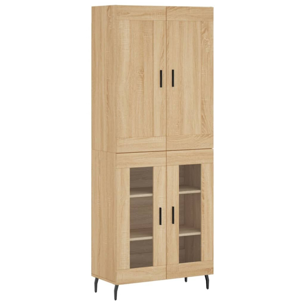 Vidaxl Highboard Sideboard Cupboard Side Cabinet Sonoma Oak Engineered Wood