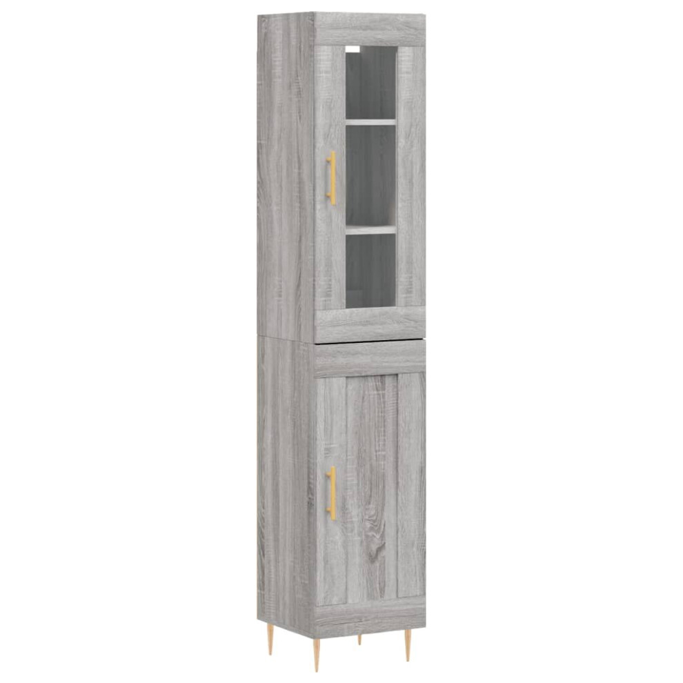 vidaXL Highboard Sideboard Cupboard Side Cabinet Grey Sonoma Engineered Wood