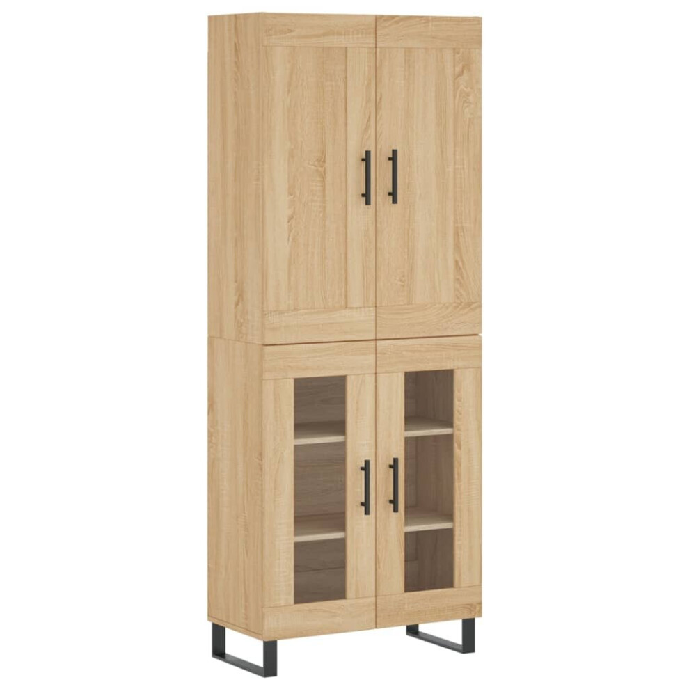 Vidaxl Highboard Sideboard Cupboard Side Cabinet Sonoma Oak Engineered Wood