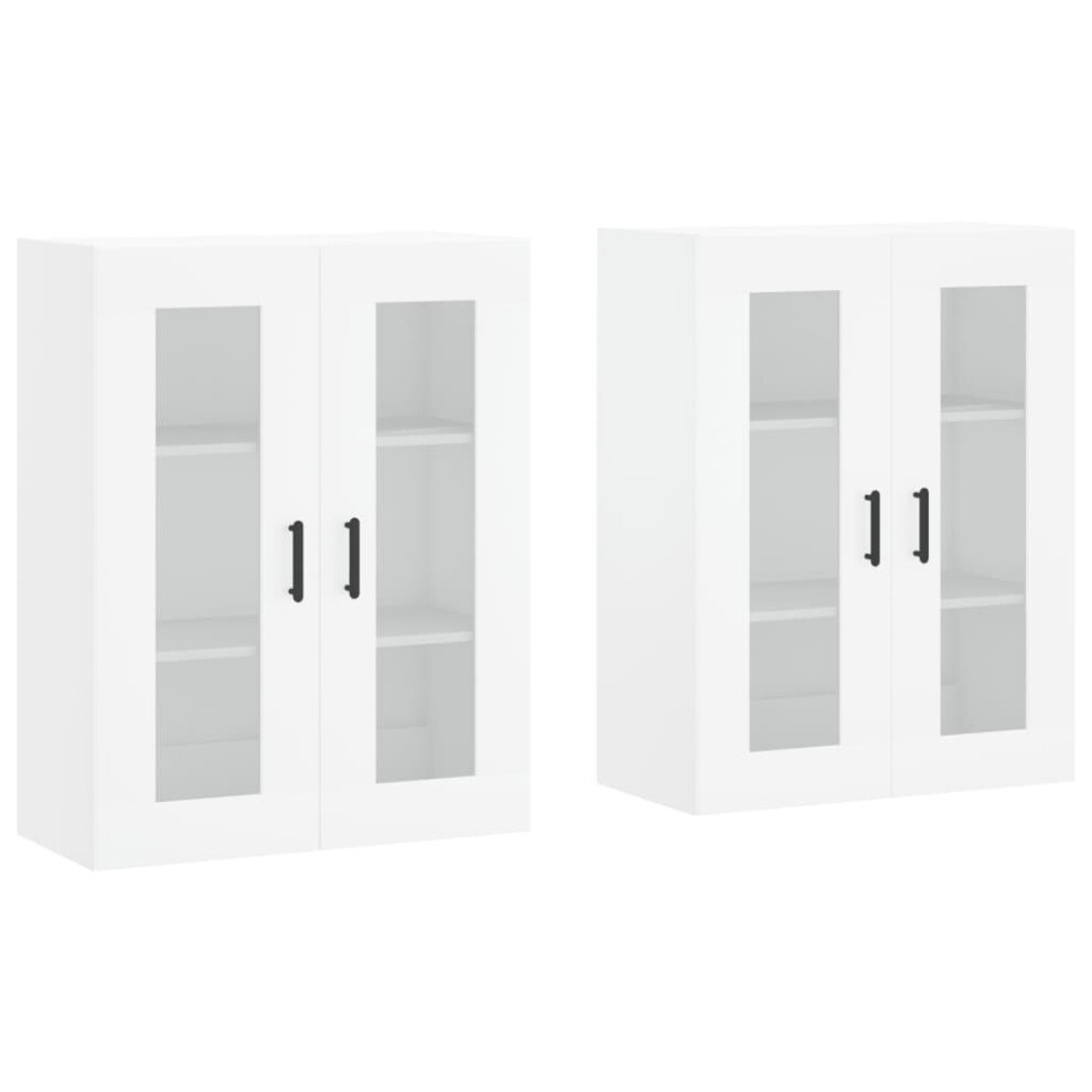 Vidaxl Wall Mounted Cabinets Storage Wall Cupboard2 Pcs White Engineered Wood