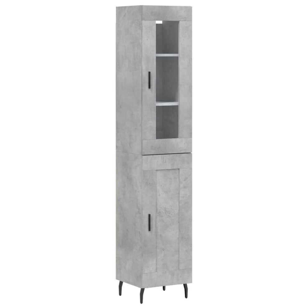 Vidaxl Highboard Sideboard Cupboard Side Cabinet Concrete Grey Engineered Wood