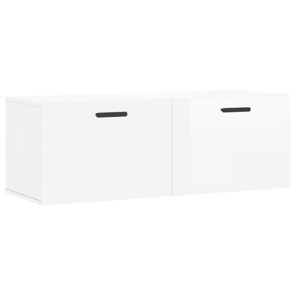 (high gloss white, 100 x 36.5 x 35 cm) vidaXL Wall Cabinet Storage Cabinet Display Cabinet White Engineered Wood