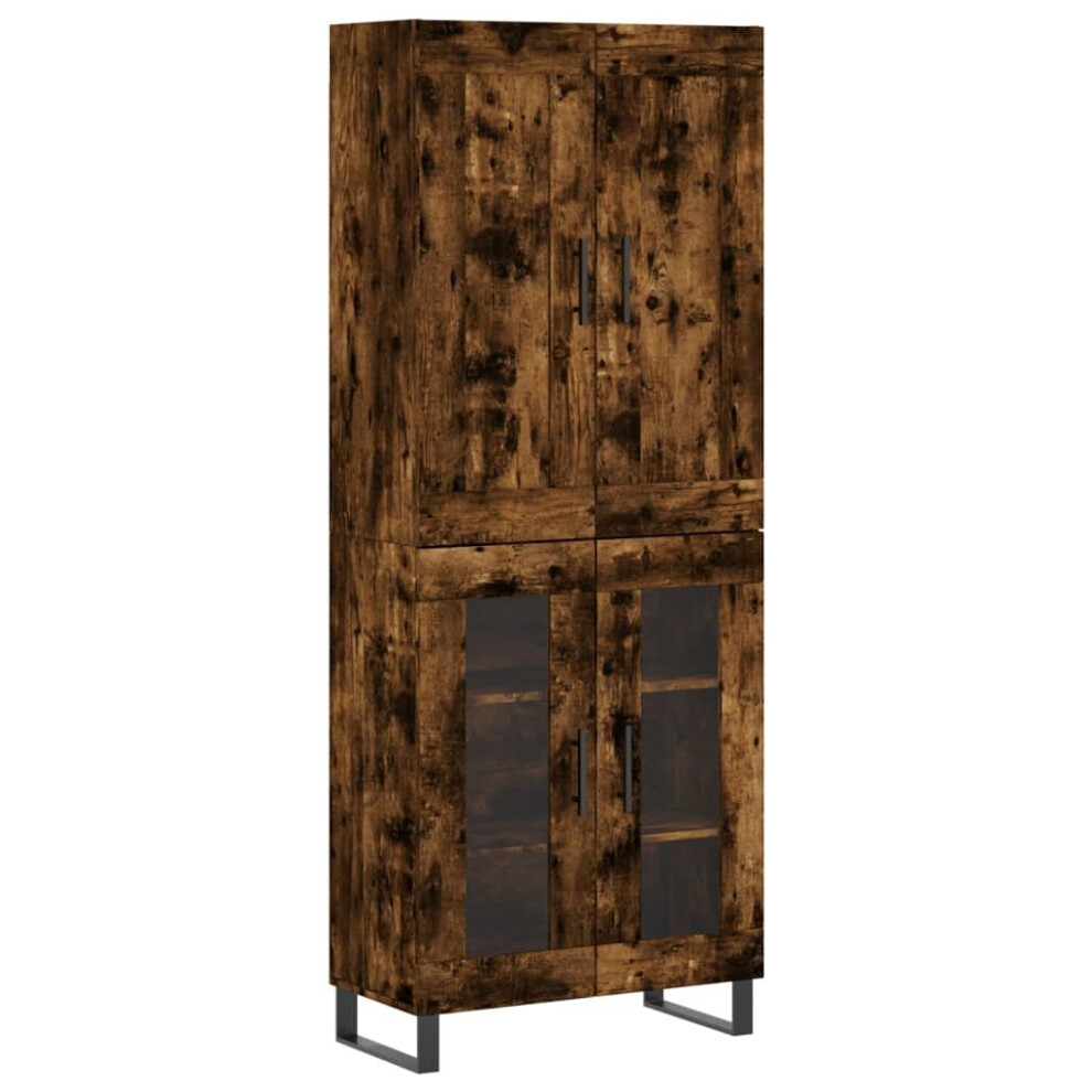 Vidaxl Highboard Sideboard Cupboard Side Cabinet Smoked Oak Engineered Wood