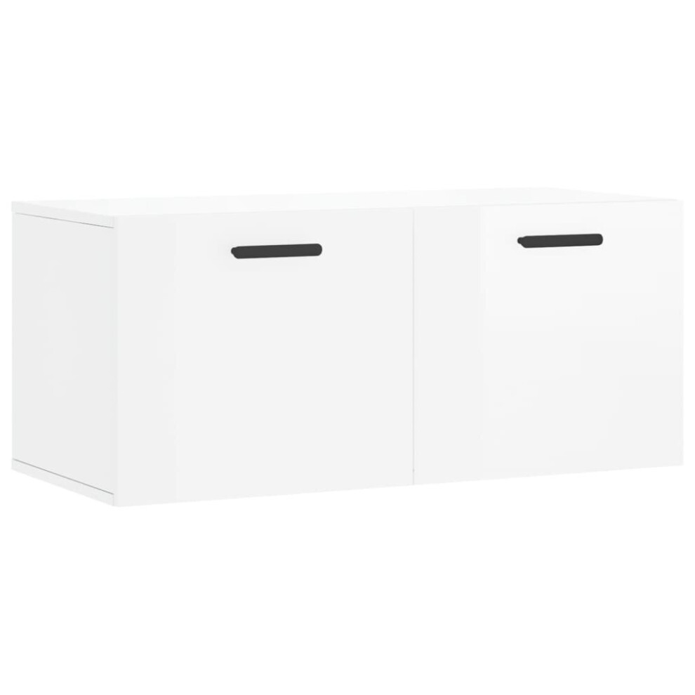 (high gloss white, 80 x 36.5 x 35 cm) vidaXL Wall Cabinet Storage Cabinet Display Cabinet White Engineered Wood