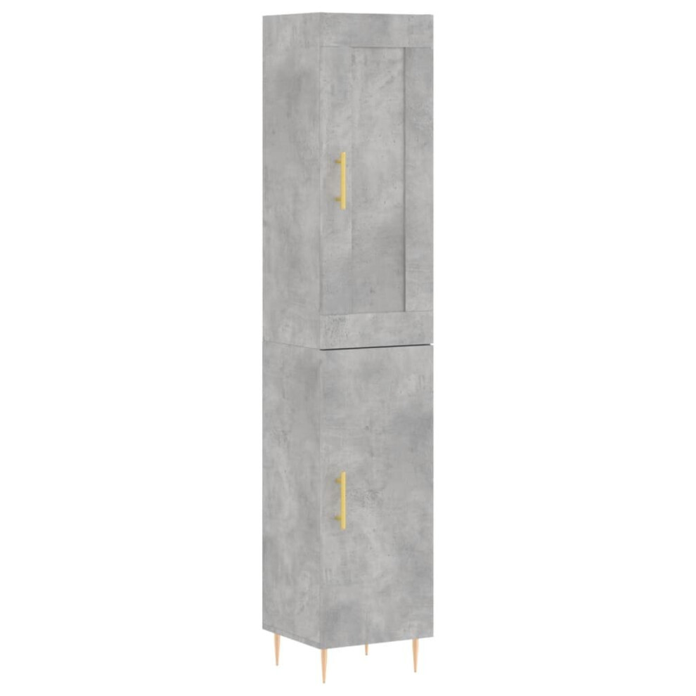 (concrete grey, 1 door) vidaXL Highboard Sideboard Tall Storage Cabinet Side Cabinet Engineered Wood