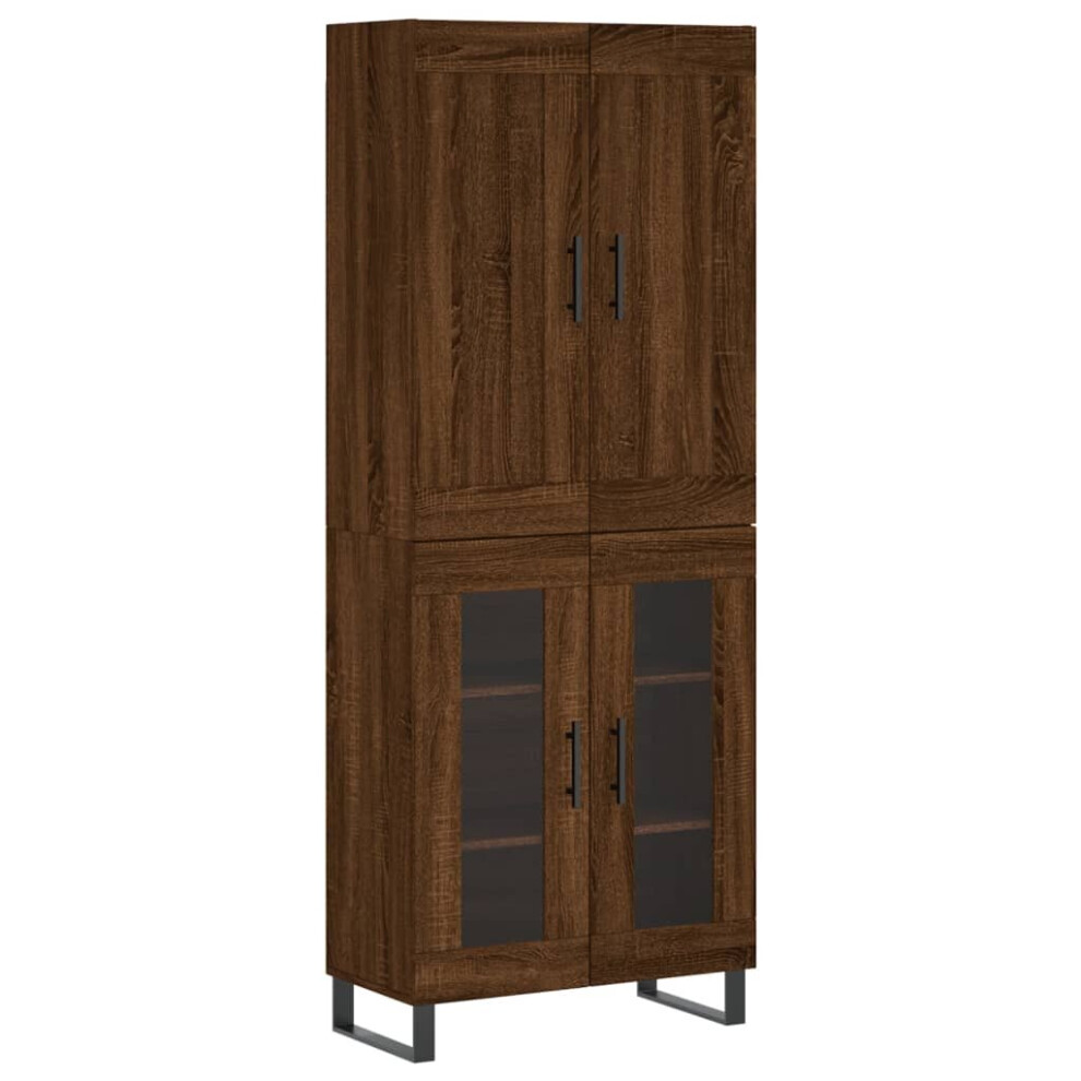 vidaXL Highboard Sideboard Cupboard Side Cabinet Brown Oak Engineered Wood