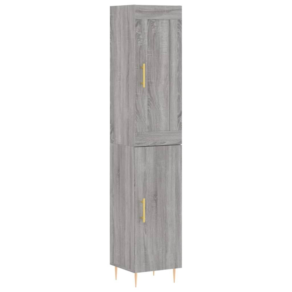 (grey sonoma, 1 door) vidaXL Highboard Sideboard Tall Storage Cabinet Side Cabinet Engineered Wood