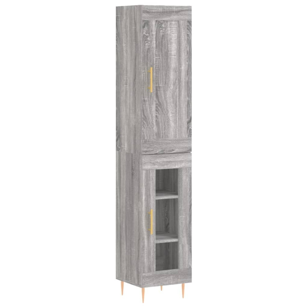 (grey sonoma, 1 glass door) vidaXL Highboard Sideboard Tall Storage Cabinet Side Cabinet Engineered Wood