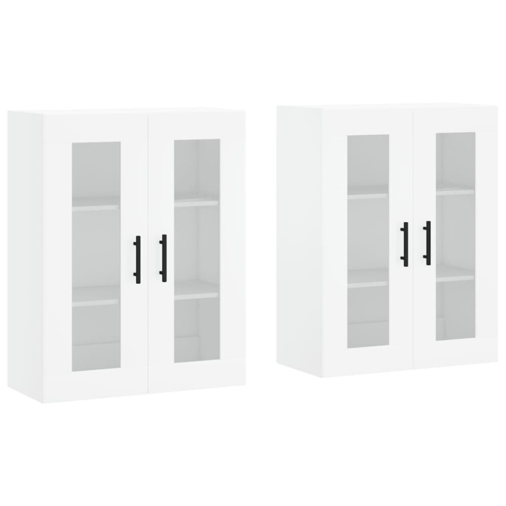 vidaXL Wall Mounted Cabinets Wall Storage Cabinet 2 pcs White Engineered Wood