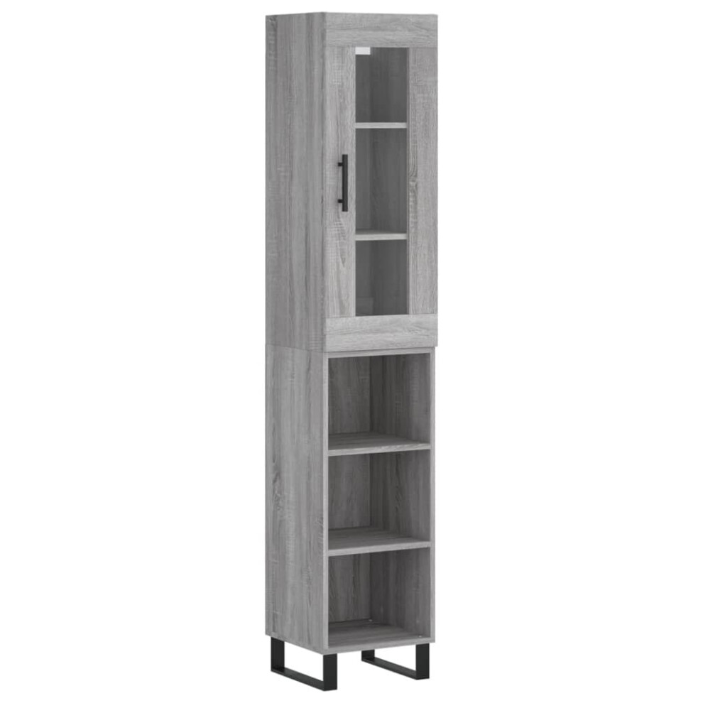Vidaxl Highboard Sideboard Cupboard Side Cabinet Sonoma Engineered Wood Grey