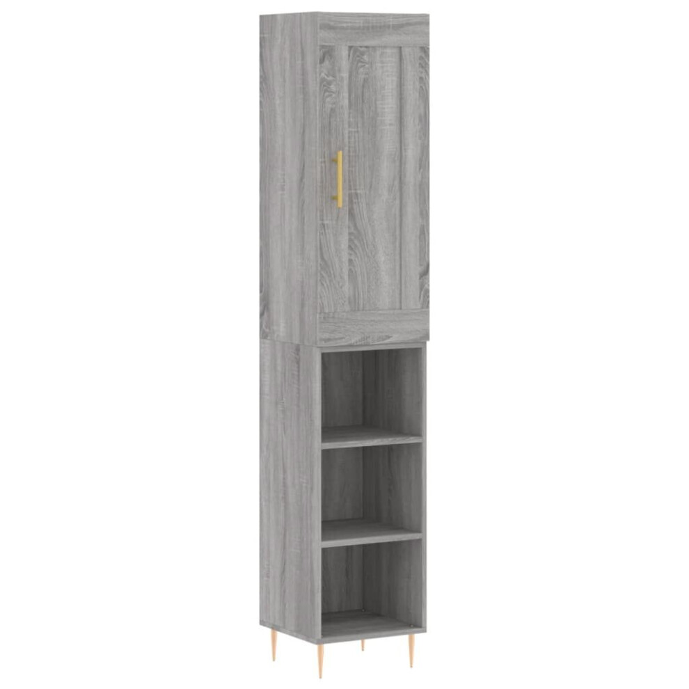 (grey sonoma, 3 shelves) vidaXL Highboard Sideboard Tall Storage Cabinet Side Cabinet Engineered Wood