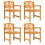 VidaXL (4 pcs) vidaXL Garden Chairs Wooden Stackable Dining Chair Armchairs Solid Wood Teak 2