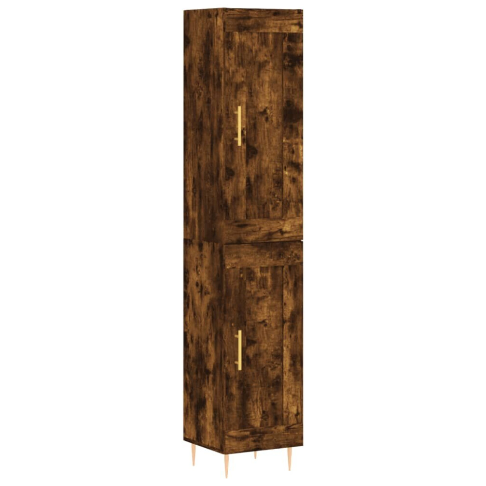 (smoked oak, 1 wood door) vidaXL Highboard Sideboard Tall Storage Cabinet Side Cabinet Engineered Wood