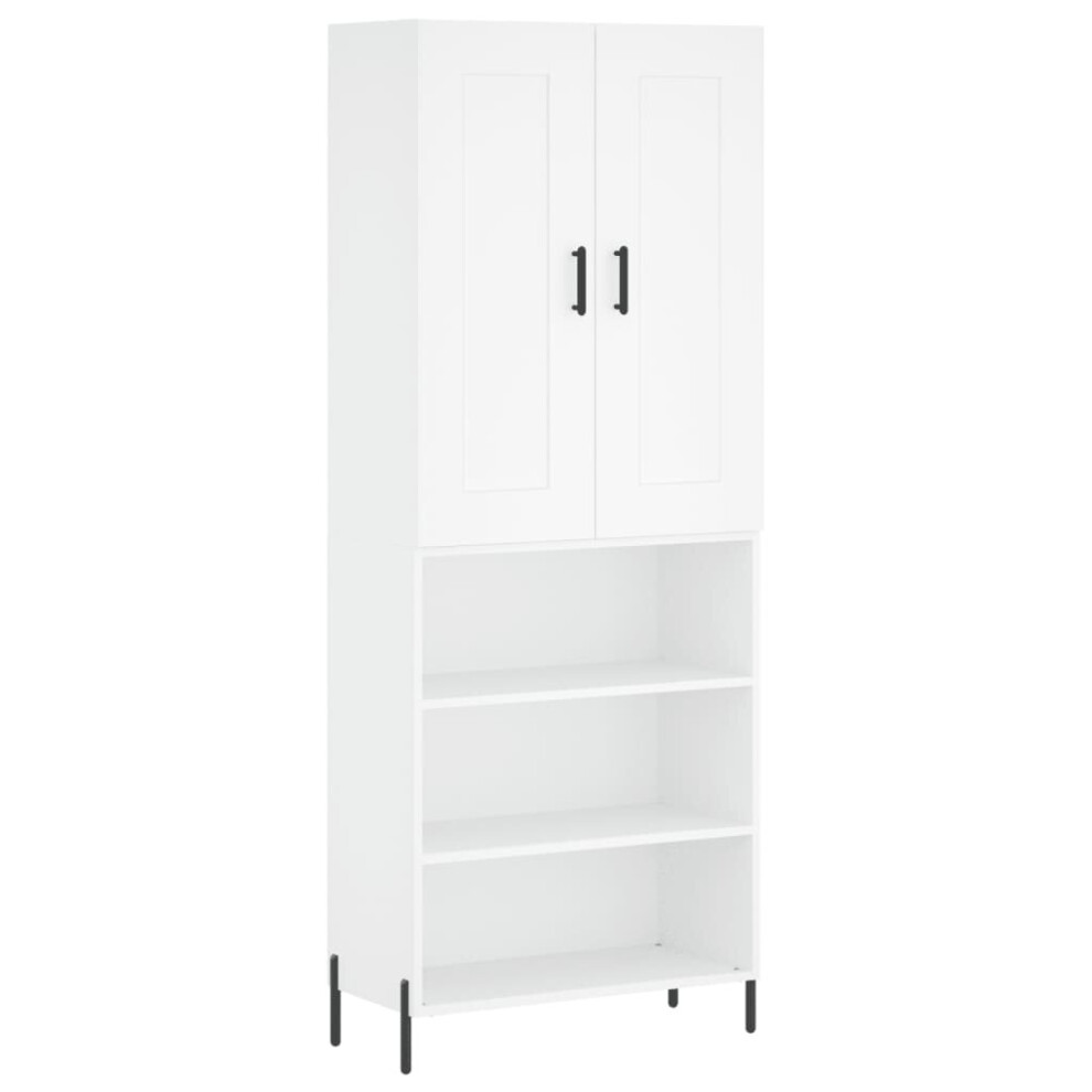 vidaXL Highboard Sideboard Cupboard Storage Cabinet White Engineered Wood