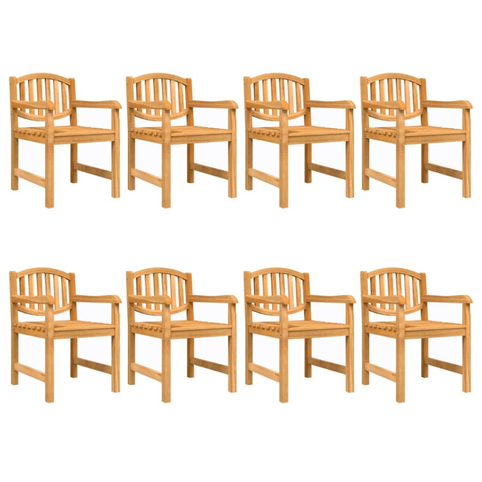 (8 pcs) vidaXL Garden Chairs Stackable Dining Chair Armchair 4 pcs Solid Wood Teak