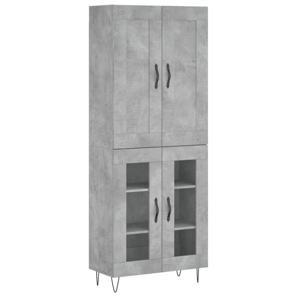 Vidaxl Highboard Sideboard Cupboard Side Cabinet Concrete Engineered Wood Grey