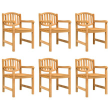 (6 pcs) vidaXL Garden Chairs Wooden Stackable Dining Chair Armchairs Solid Wood Teak