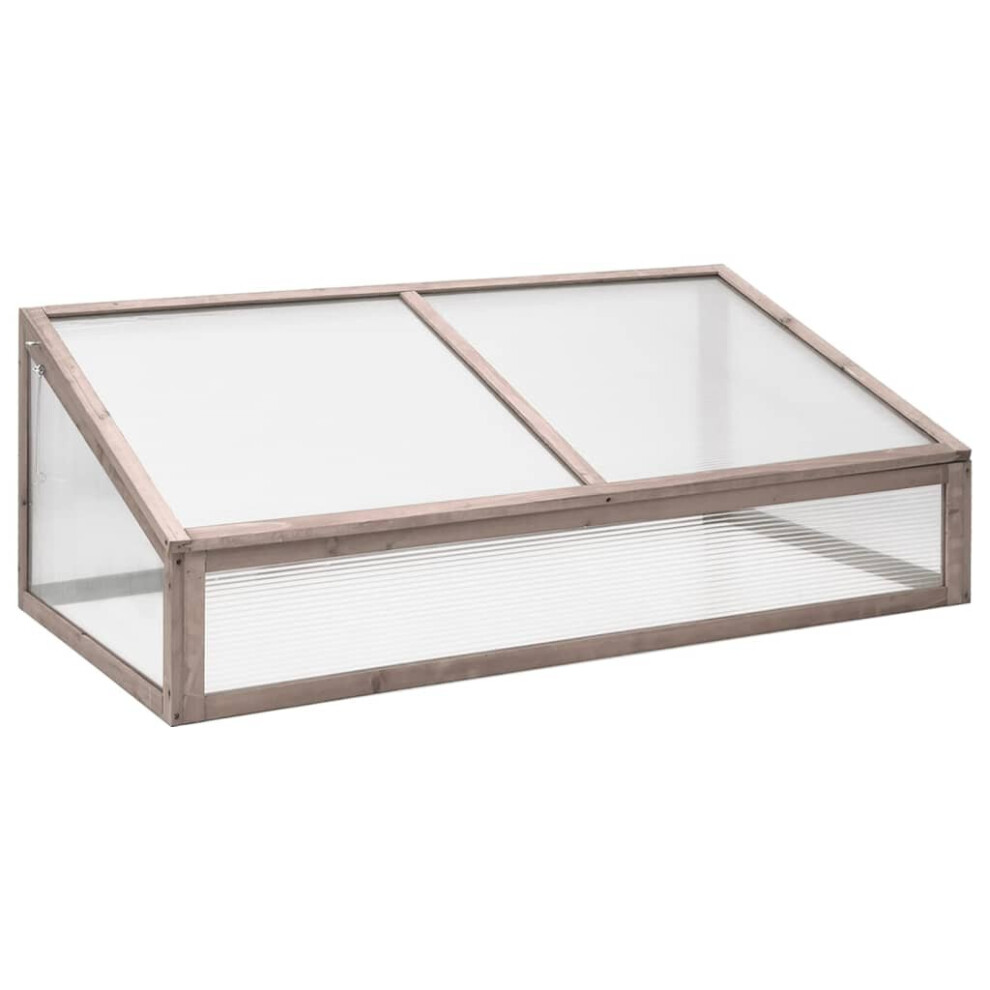 Vidaxl Solid Wood Fir Greenhouse Grey Garden Planter Cold Frame Grow House
