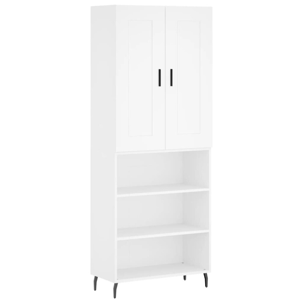 vidaXL Highboard Sideboard Cupboard Storage Cabinet White Engineered Wood